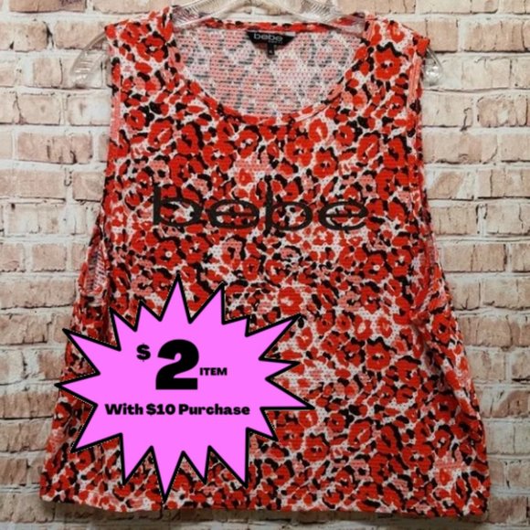 bebe Tops - BEBE Sport Leopard Print Workout Tank Size XL